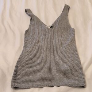 DKNY Gray Ribbed Tank Top